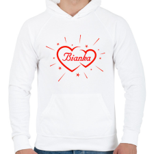 PRINTFASHION Bianka - Férfi kapucnis pulóver - Fehér férfi pulóver, kardigán