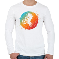 PRINTFASHION Bicajos asztronauta - Férfi hosszú ujjú póló - Fehér férfi póló