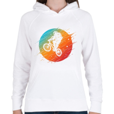 PRINTFASHION Bicajos asztronauta - Női kapucnis pulóver - Fehér női pulóver, kardigán