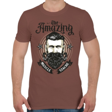 PRINTFASHION Bicepszbajusz - Férfi póló - Mogyoróbarna