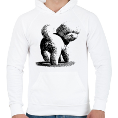 PRINTFASHION Bichon kutyás minta - Férfi kapucnis pulóver - Fehér