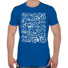 PRINTFASHION Biciklik - Férfi póló - Királykék férfi póló