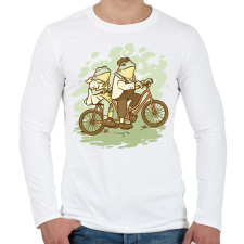 PRINTFASHION Biciklis békák - Férfi hosszú ujjú póló - Fehér férfi póló
