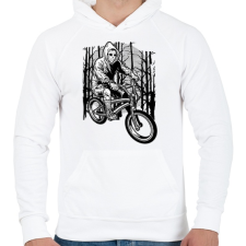 PRINTFASHION Biciklis gyilkos - Férfi kapucnis pulóver - Fehér férfi pulóver, kardigán