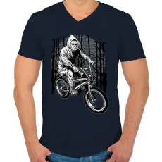 PRINTFASHION Biciklis gyilkos - Férfi V-nyakú póló - Sötétkék