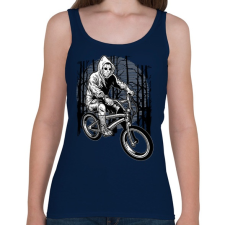 PRINTFASHION Biciklis gyilkos - Női atléta - Sötétkék női trikó
