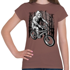 PRINTFASHION Biciklis gyilkos - Női póló - Mogyoróbarna