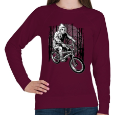 PRINTFASHION Biciklis gyilkos - Női pulóver - Bordó női pulóver, kardigán