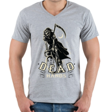 PRINTFASHION Biciklis Kaszás - Férfi V-nyakú póló - Sport szürke férfi póló
