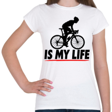 PRINTFASHION Biciklis póló - Női póló - Fehér női póló