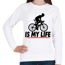 PRINTFASHION Biciklis póló - Női pulóver - Fehér női pulóver, kardigán