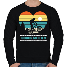 PRINTFASHION Biciklis szerelem - Férfi pulóver - Fekete