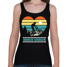 PRINTFASHION Biciklis szerelem - Női atléta - Fekete női trikó