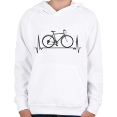 PRINTFASHION Biciklis szív - Gyerek kapucnis pulóver - Fehér