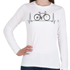 PRINTFASHION Biciklis szív - Női hosszú ujjú póló - Fehér női póló