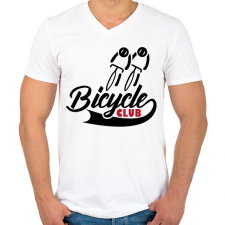 PRINTFASHION Bicycle club - Férfi V-nyakú póló - Fehér férfi póló