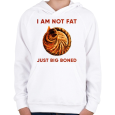 PRINTFASHION Big boned cat - Gyerek kapucnis pulóver - Fehér