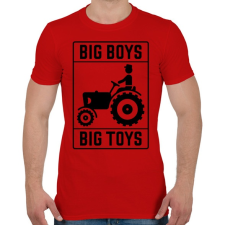 PRINTFASHION Big boys big toys - traktoros - Férfi póló - Piros férfi póló