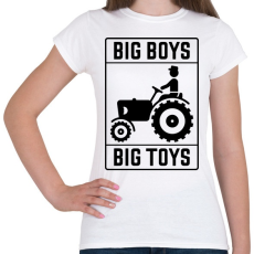 PRINTFASHION Big boys big toys - traktoros - Női póló - Fehér
