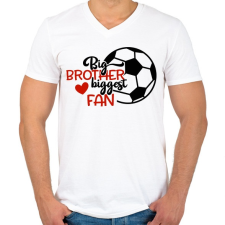 PRINTFASHION Big brother biggest fan - Férfi V-nyakú póló - Fehér férfi póló