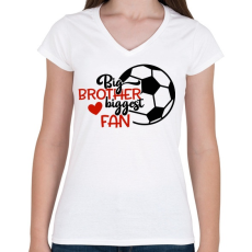 PRINTFASHION Big brother biggest fan - Női V-nyakú póló - Fehér
