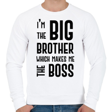 PRINTFASHION Big brother boss - Férfi pulóver - Fehér férfi pulóver, kardigán