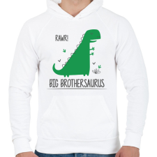PRINTFASHION Big brothersaurus - Férfi kapucnis pulóver - Fehér férfi pulóver, kardigán
