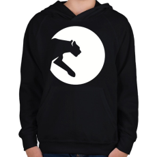 PRINTFASHION Big cat - Gyerek kapucnis pulóver - Fekete
