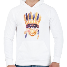 PRINTFASHION Big cheaf - Férfi kapucnis pulóver - Fehér