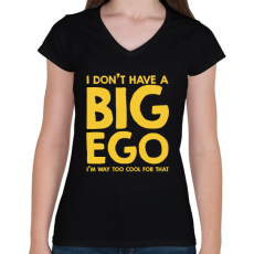PRINTFASHION Big ego - Női V-nyakú póló - Fekete