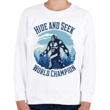 PRINTFASHION Big Foot -  bújócska világbajnok - Gyerek pulóver - Fehér gyerek pulóver, kardigán