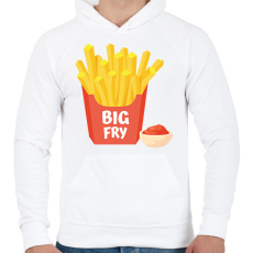PRINTFASHION Big Fry - Nagy tesó - Férfi kapucnis pulóver - Fehér