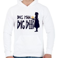 PRINTFASHION Big Man Big Beer - Férfi kapucnis pulóver - Fehér férfi pulóver, kardigán