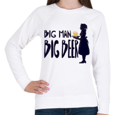 PRINTFASHION Big Man Big Beer - Női pulóver - Fehér női pulóver, kardigán