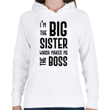 PRINTFASHION Big sister boss - Női kapucnis pulóver - Fehér női pulóver, kardigán