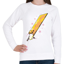 PRINTFASHION Big sword - Női pulóver - Fehér női pulóver, kardigán