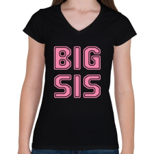 PRINTFASHION BIGSIS - Női V-nyakú póló - Fekete női póló