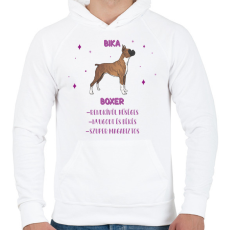 PRINTFASHION Bika - Boxer - Férfi kapucnis pulóver - Fehér