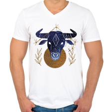 PRINTFASHION Bika - Férfi V-nyakú póló - Fehér férfi póló