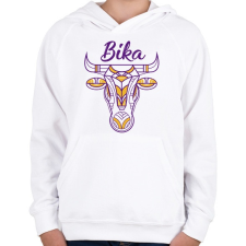 PRINTFASHION Bika horoszkóp - Gyerek kapucnis pulóver - Fehér gyerek pulóver, kardigán