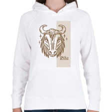 PRINTFASHION Bika horoszkóp - Női kapucnis pulóver - Fehér női pulóver, kardigán