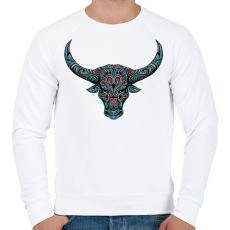 PRINTFASHION Bika koponya - Férfi pulóver - Fehér