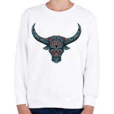 PRINTFASHION Bika koponya - Gyerek pulóver - Fehér