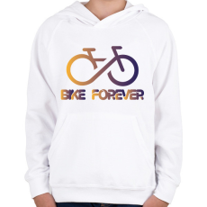 PRINTFASHION Bike forever - Gyerek kapucnis pulóver - Fehér