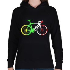 PRINTFASHION Bike - Női kapucnis pulóver - Fekete
