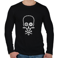PRINTFASHION Bike Skull - Férfi hosszú ujjú póló - Fekete férfi póló