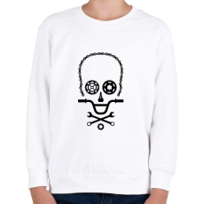 PRINTFASHION Bike Skull  - Gyerek pulóver - Fehér
