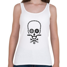 PRINTFASHION Bike Skull  - Női atléta - Fehér női trikó
