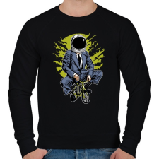 PRINTFASHION Bike To The Moon - Férfi pulóver - Fekete férfi pulóver, kardigán