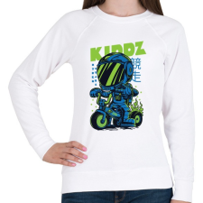PRINTFASHION Biker kölyök - Női pulóver - Fehér női pulóver, kardigán